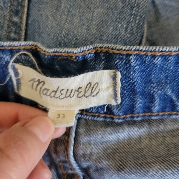 Madewell size 33 denim mini cut off skirt - Picture 3 of 4